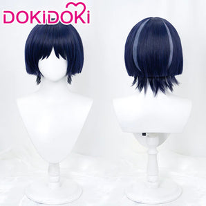 【Partially Ready For Ship】DokiDoki Game Genshin Impact Cosplay Scaramouche Wig Wanderer Short Dark Blue
