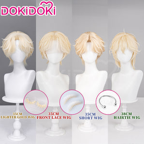 【Partially Ready For Ship】【FRONT LACE】DokiDoki Music Video Cosplay Wig / Ring / False Eyelashe Short Curly Blond Hair R5 R7
