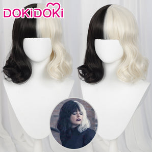 【Ready For Ship】【Last Batch】DokiDoki Moive Cruella Cosplay Wig Women Cruella Mid-Length Wig