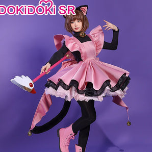 【Partially Ready For Ship】【Last Batch】DokiDoki-SR Anime Card Captor Sakura Cosplay Kinomoto Sakura Costume Cute Black Cat Suit Women THE THUNDER Cardcaptor Sakura